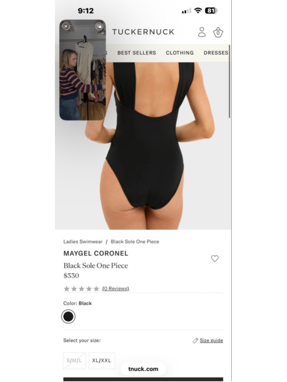 Nwt Maygel Coronel Black Sole One Piece Swimsuit One Size S/M/L — image 2 of 8